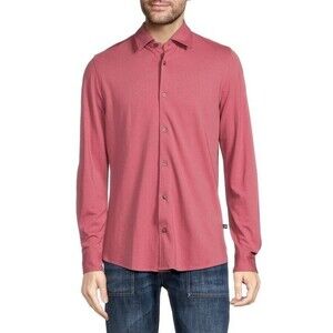 TED BAKER Rigby Contrast Trim Pique Sport Shirt 6 Pale Pink Button Up NEW B86